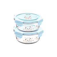 欣美雅 三团联名款 保鲜盒 400ml*2个 岩蓝