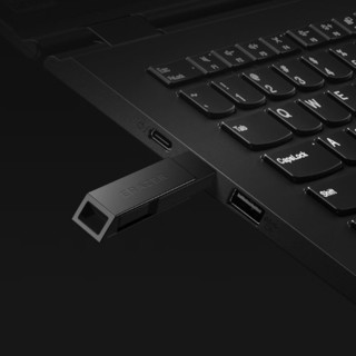 ThinkPad 思考本 F300 USB3.1 U盘 黑色 128GB USB/Type-C双口