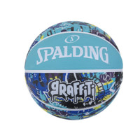 SPALDING 斯伯丁 Graffti涂鸦系列 橡胶篮球 84-373Y 蓝色 7号/标准