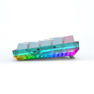 e元素 Z11T 61键机械键盘 单色灯光 透明底发RGB光 双拼彩色键盘有线电竞游戏键盘 白蓝茶轴
