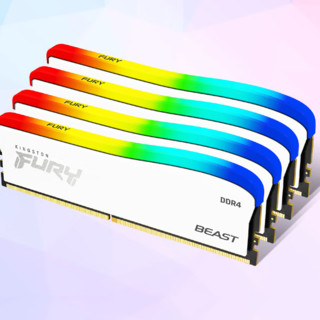 Kingston 金士顿 FURY Beast野兽系列 DDR4 3600MHz RGB 台式机内存 灯条 白色 16GB KF436C18BWA/16