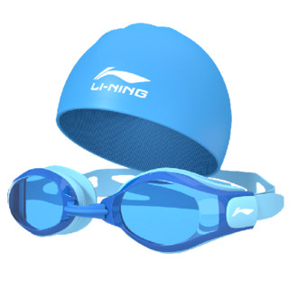 LI-NING 李宁 泳镜 LSJK508 蓝色 近视450度（泳镜+泳帽）