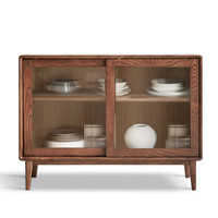 YESWOOD 源氏木语 Prague/布拉格系列 H84Q06 实木餐边柜 胡桃色 110*40*81cm 下座款