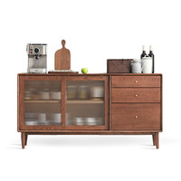 YESWOOD 源氏木语 Prague/布拉格系列 H84Q06 实木餐边柜 胡桃色 125*40*81cm 下座款