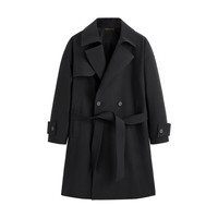 PEACEBIRD MEN 太平鸟男装 男士中长款风衣 B1BEC3107 黑色 S