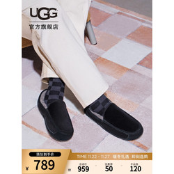 UGG 2022秋冬新款男士便鞋休闲一脚蹬软底毛单鞋豆豆鞋 1125932 BLK | 黑色 43