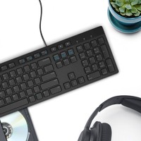 DELL 戴尔 电脑键盘鼠标套装有线USB台式笔记本办公商务打字专用游戏机械手感打字巧克力外接KB216数字小键盘