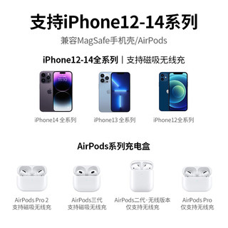 UGREEN 绿联 MFM认证 苹果无线充电器Magsafe磁吸无线充手机快充通用iPhone14Plus/13ProMax