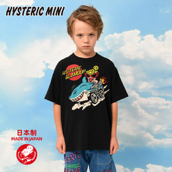 HYSTERIC MINI 黑超奶嘴鲨鱼印花短袖T恤Hystericmini日本制亲子装童装男童夏装