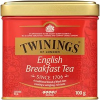 TWININGS 川宁 伦敦英式早餐散装茶罐，3.5盎司（6包），100克