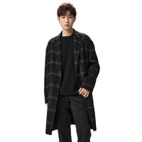 PEACEBIRD MEN 太平鸟男装 男士中长款大衣 BWAAC4523 黑色 XXL
