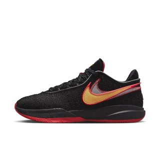 NIKE 耐克 Lebron 20 EP 男子篮球鞋 DJ5422-001 黑/黑/大学红/大学金/浅烟灰 45.5