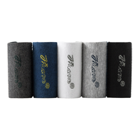 顶瓜瓜 男士长绒棉中筒袜套装 5双装(黑色+蓝色+浅灰色+深灰色+白色)