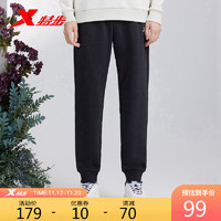XTEP 特步 运动裤长裤男小脚针织裤子宽松束脚878329630049正黑色 XL