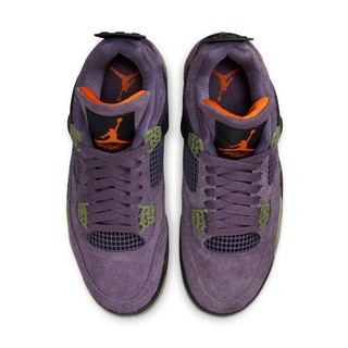 AIR JORDAN 正代系列 Air Jordan 4 Retro 女子篮球鞋 AQ9129-500 峡谷紫/安全橙/野外绿/黑/白色 36