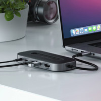 SATECHI 拓展坞TypeC转接器USB4适用苹果笔记本电脑M2Macbook 0.19m 天空灰
