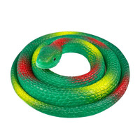 达麦欧 儿童仿真眼镜蛇小玩具恶搞整蛊道具男孩软胶假蛇动物模型 深绿色圆头蛇