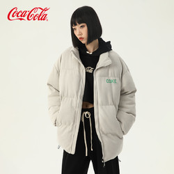 Coca-Cola 可口可乐 字母Logo印花麂皮绒面包棉服外套 男女同款