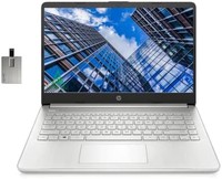 HP 惠普 2022 HP 14 英寸高清显示屏笔记本电脑、AMD 锐龙 32GB 512GB  32GB Snow Bell USB 卡