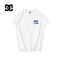 DC SHOES DC纯棉纯色情侣短袖打底衫T恤白色男女体恤纯黑半袖衣服上衣宽松