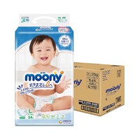 moony 腰贴型婴儿纸尿裤 L 54片*4包母婴