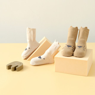 Tongtai 童泰 CB221142 女宝宝地板袜 3双装 白色+棕色+粉色 6-12个月