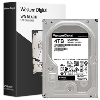 西部数据 plus：Western Digital 西部数据 黑盘系列 3.5英寸 台式机硬盘 4TB（CMR、7200rpm、256MB）WD4005FZBX