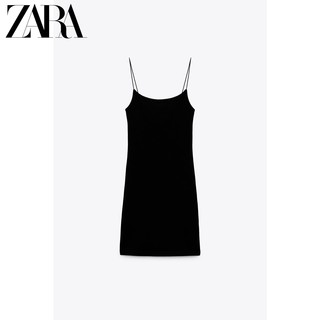 ZARA新款 女装 时尚性感吊带合身小黑裙连身裙 4174315 800
