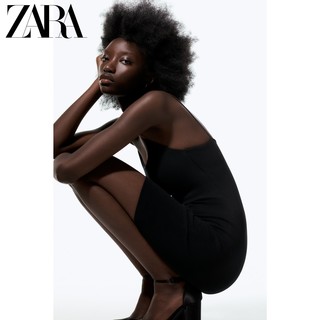 ZARA新款 女装 时尚性感吊带合身小黑裙连身裙 4174315 800