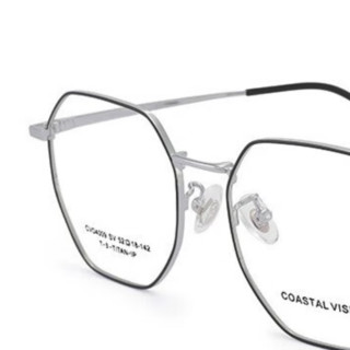 essilor 依视路 CVO4009SV 银色钛金属眼镜框+膜岩系列 1.60折射率 非球面镜片