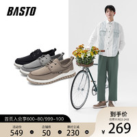 BASTO 百思图 2022新款商场同款透气板鞋布鞋男运动休闲鞋11160BM2