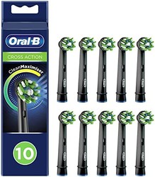 Oral-B 欧乐-B 欧乐B 采用 CleanMaximiser 技术的 Cross Action 电动牙刷头，斜角刷毛，黑色，（10 件装）