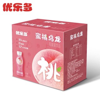 优乐多 乳酸菌 蜜桃乌龙味酸奶饮料 益生菌发酵 300ml*6瓶 礼盒装零食伴侣