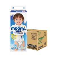 moony 婴儿纸尿裤 XL男38片*4包透气母婴