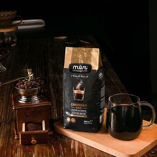LOOCI MUST路希意大利原装进口金标意式醇香黑咖啡豆 意大利中度烘焙 250G/袋