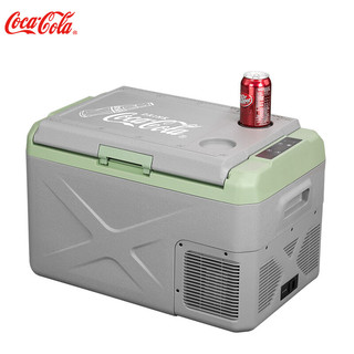 可口可乐 压缩机制冷迷你小冰箱30升冷冻冷藏可结冰大容量办公室家用便携小冰箱 灰绿色