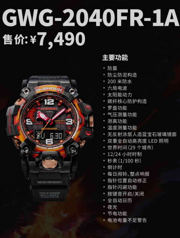 小编精选：炸裂登场，卡西欧G-SHOCK「红焱」系列