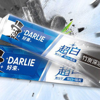 DARLIE 好来 超白牙膏套装 (竹炭清洁190g+密泡小苏打冷压椰子油190g+矿物盐190g+亮白隔离190g)