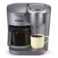 Keurig K-Duo Essentials单杯咖啡机 多功能冲泡器K-Cup豆荚和现磨咖啡粉冲泡 黑色