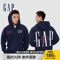 Gap 盖璞 男女装LOGO法式圈织软卫衣809003 冬季情侣拉链开衫外套