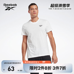 Reebok 锐步 官方男子GL3146基础版LOGO健身运动T恤 GL3146_白色 A/S