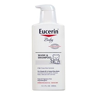 Eucerin 优色林 婴儿沐浴洗发露 - 2合1无泪配方，低敏感，不含香料13.5液体盎司400ml x 3