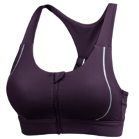 怪物守护者 MSGD运动文胸 新款女子紫色文胸前拉链易穿脱可调节设计运动bra Mauve 木槿紫 S