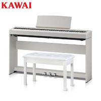 KAWAI 电钢琴ES120轻奢灰限量款 88键重锤 便携数码钢琴成人儿童初学专业家用 三踏板+双人琴凳礼包