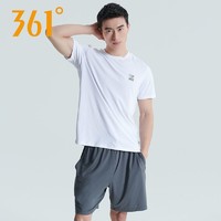 361° 运动套装T恤男2022夏季跑步速干衣健身休闲透气运动男五分裤