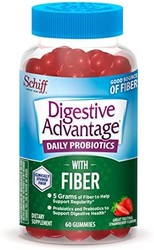 Digestive Advantage 益生元纤维软糖，男女日常益生素软糖，补充剂，60颗，草莓味