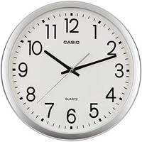 CASIO 卡西欧 IQ-77-8JF 挂钟，银色，直径 13.8 英寸