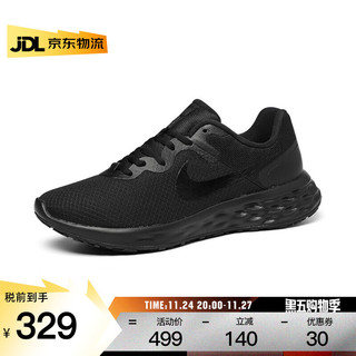 NIKE 耐克 男鞋2022年新款REVOLUTION 6复古黑武士透气运动跑步鞋DC3728-001 黑色 42