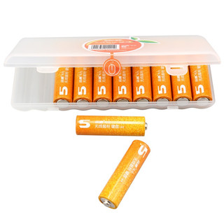 双鹿 5号电池五号碱性电池5号AA电池10粒装（橙子）儿童玩具挂钟鼠标键盘电池
