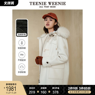 TeenieWeenie小熊2022秋冬新款绵羊毛大衣保暖外套